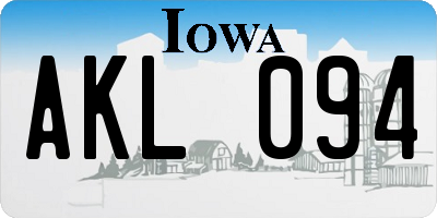 IA license plate AKL094