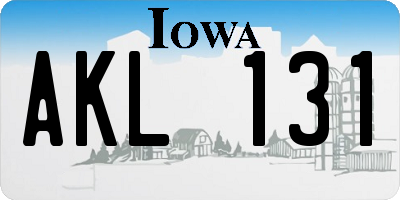 IA license plate AKL131