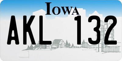 IA license plate AKL132