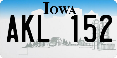 IA license plate AKL152