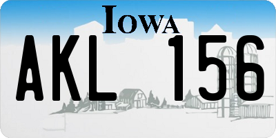 IA license plate AKL156