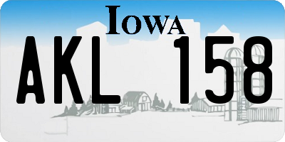IA license plate AKL158