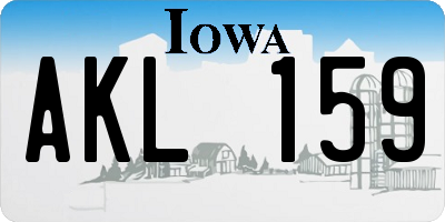 IA license plate AKL159