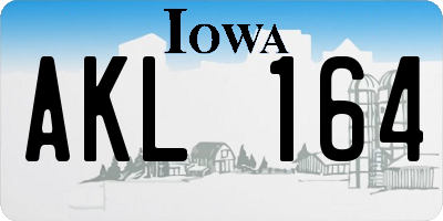 IA license plate AKL164