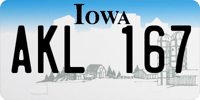 IA license plate AKL167