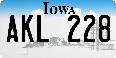 IA license plate AKL228