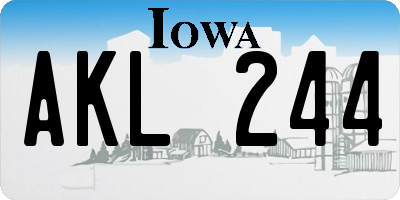 IA license plate AKL244