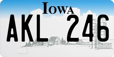 IA license plate AKL246