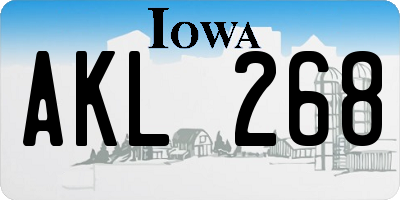 IA license plate AKL268