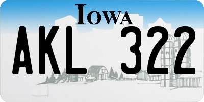 IA license plate AKL322
