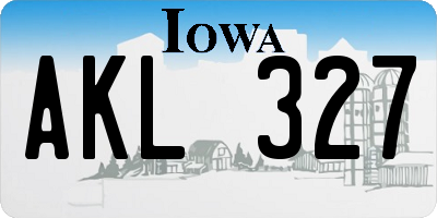IA license plate AKL327