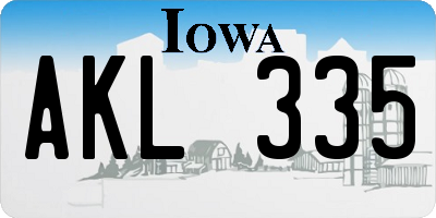 IA license plate AKL335