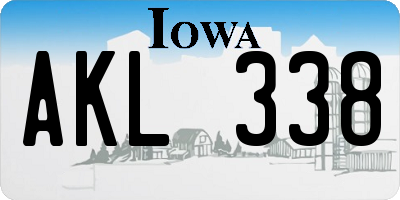 IA license plate AKL338