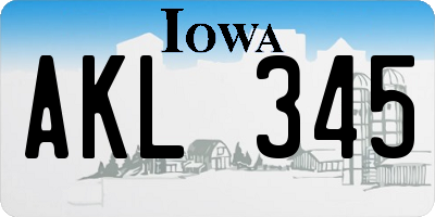 IA license plate AKL345
