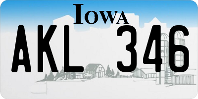 IA license plate AKL346