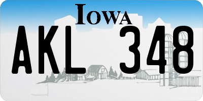 IA license plate AKL348
