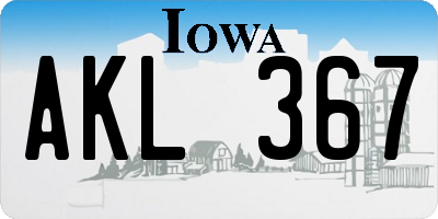 IA license plate AKL367