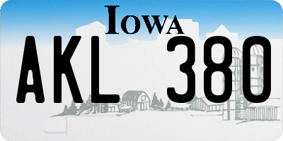 IA license plate AKL380