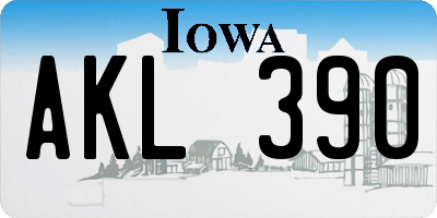 IA license plate AKL390