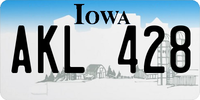 IA license plate AKL428