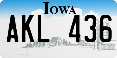 IA license plate AKL436