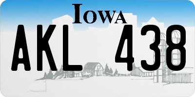 IA license plate AKL438