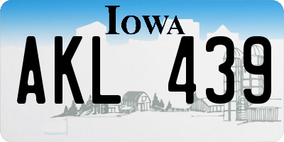 IA license plate AKL439