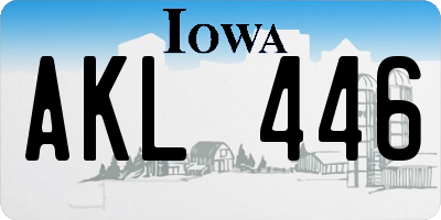 IA license plate AKL446