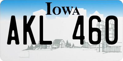IA license plate AKL460