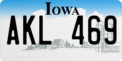 IA license plate AKL469