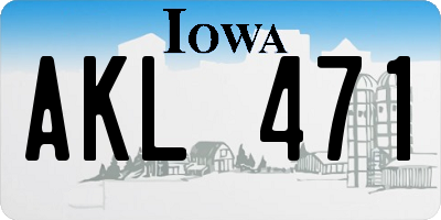 IA license plate AKL471