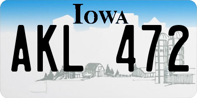 IA license plate AKL472