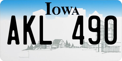 IA license plate AKL490