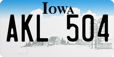 IA license plate AKL504