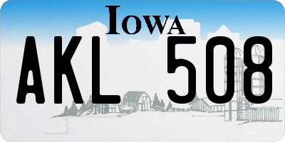 IA license plate AKL508