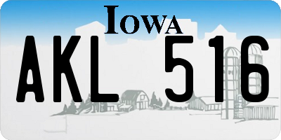 IA license plate AKL516