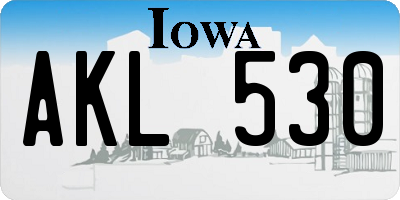 IA license plate AKL530