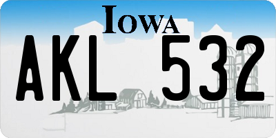 IA license plate AKL532