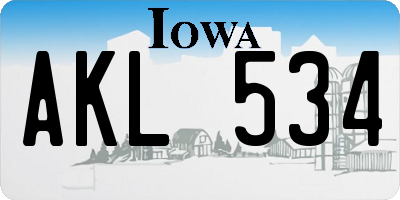 IA license plate AKL534