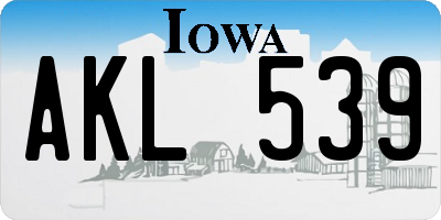 IA license plate AKL539