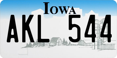 IA license plate AKL544