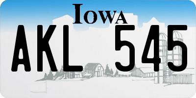 IA license plate AKL545