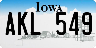 IA license plate AKL549