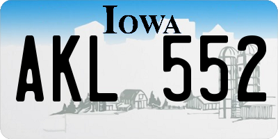 IA license plate AKL552