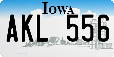 IA license plate AKL556