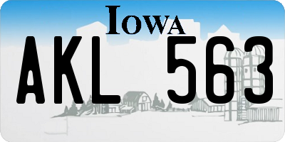 IA license plate AKL563