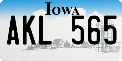 IA license plate AKL565