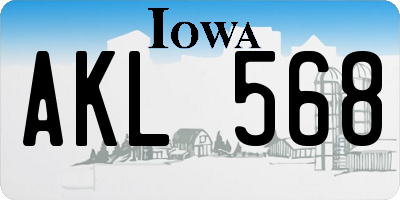 IA license plate AKL568