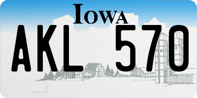 IA license plate AKL570