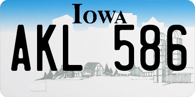 IA license plate AKL586